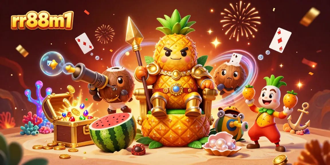 Experience thrilling gameplay at rr88m1 with colorful characters and underwater treasures in this vibrant casino illustration.