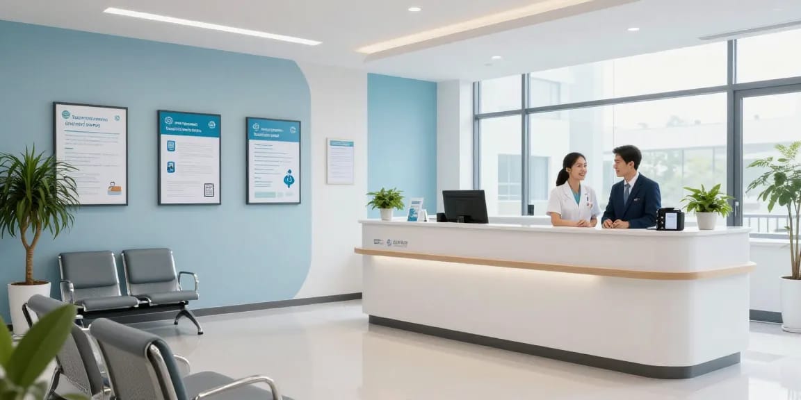 BL 555 healthcare services, patient care in modern clinic setting.