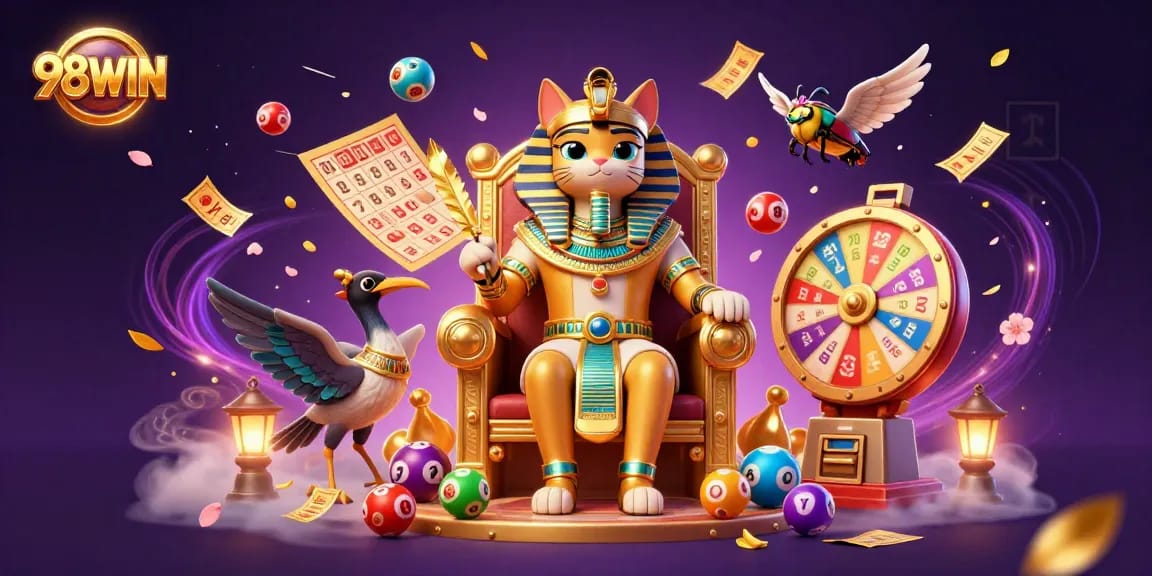 Win exciting prizes at 98WIN with colorful lottery games and vibrant gaming elements!