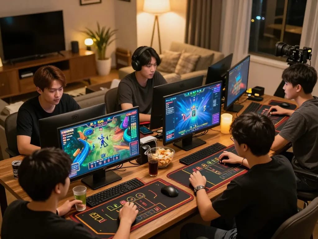 Players enjoying xocdiaonline with vibrant game interfaces and cozy atmosphere.