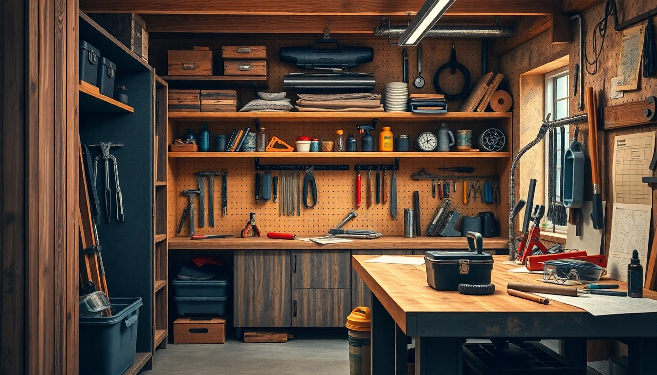 Visita il raffinato armadio da officina organizzato con utensili diversi.