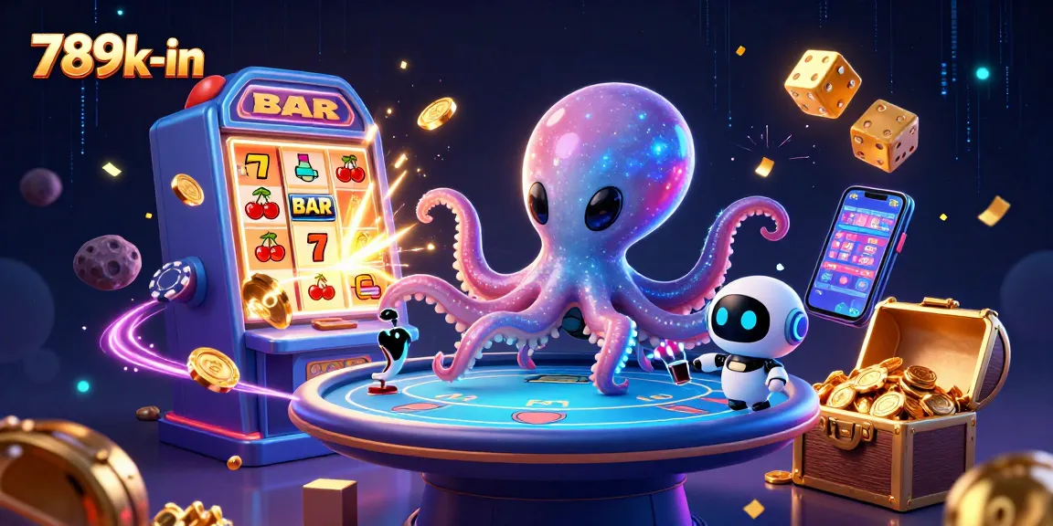 Engage with the 789k-in gaming universe where an alien octopus operates holographic poker and slots.