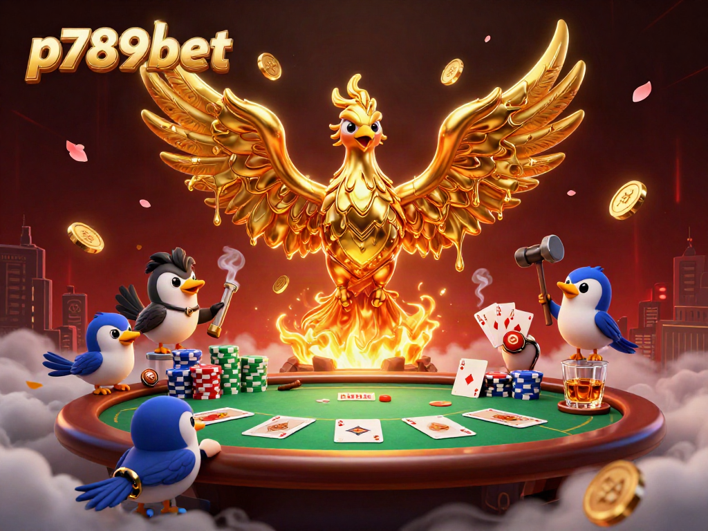Enhance your gaming skills with p789bet's dynamic poker setup featuring a molten phoenix.