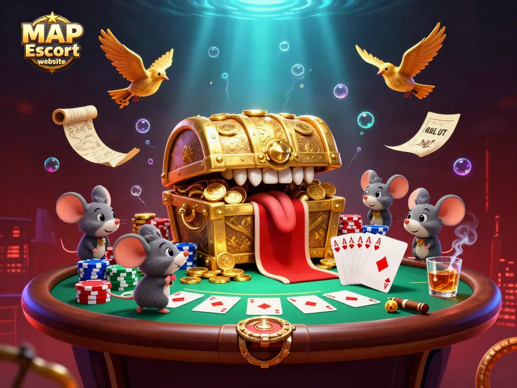 Engage with the MAP Escort website showcasing thrilling casino adventures in a vibrant, animated scene.