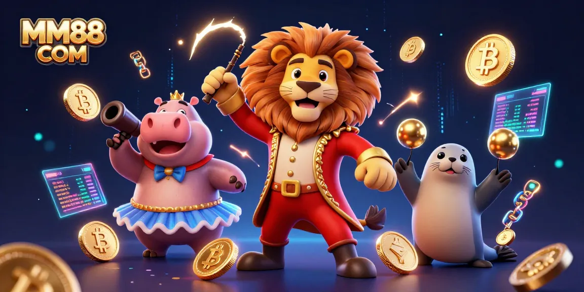 Engage with MM88 COM to explore the thrilling animated world of circus characters and digital gambling elements.