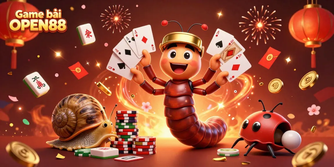 Experience thrilling gameplay with Game bài OPEN88, featuring vibrant characters and rich casino elements.